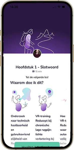 VR training oefening in de Pijnvrij app voor pijnbestrijding